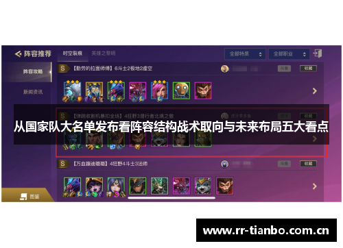从国家队大名单发布看阵容结构战术取向与未来布局五大看点